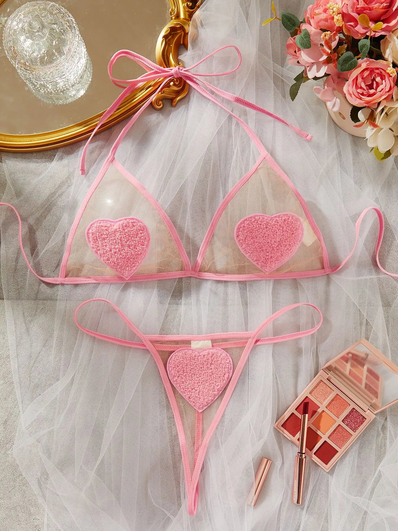 Ellolace Erotic Lingerie Halter Porn Sexy Women Underwear Uncensored Transparent Bra Sex shop Stitch Thongs Ensemble Costume