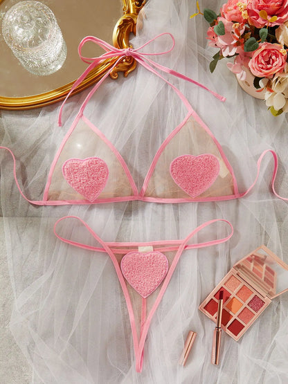 Ellolace Erotic Lingerie Halter Porn Sexy Women Underwear Uncensored Transparent Bra Sex shop Stitch Thongs Ensemble Costume