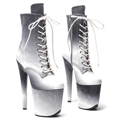 20CM/8inches Gradual change of color y boot  Stripper Shoes Women Pole Dance Models Catwalk Show High Heels 3B