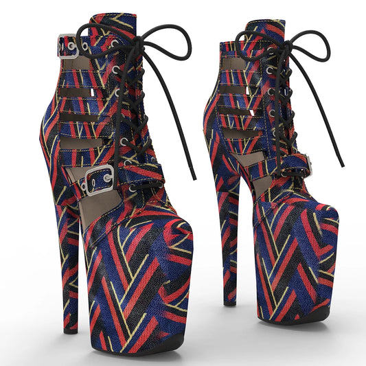 20CM/8inches colorful  PU  Upper   Fashion trend   platform Pole Dance boot
