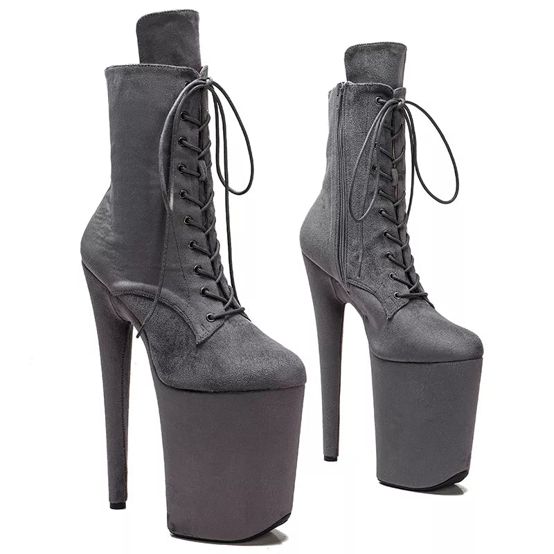 23CM/9inches Suede upper  y boots  High Heels Platform Pole Dance shoes