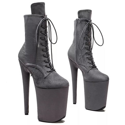23CM/9inches Suede upper  y boots  High Heels Platform Pole Dance shoes