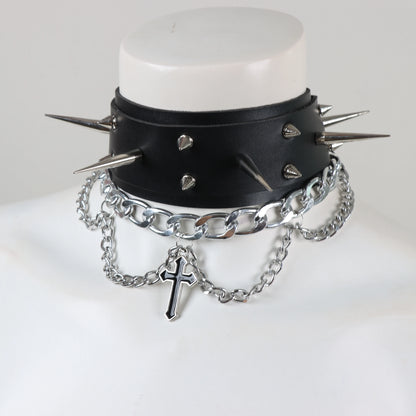 Gothic Leather  Women Harness Collar Necklaces Fashion Body  Party Punk Rave Harajuku Cosplay  Accessories