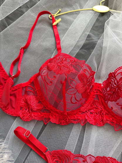 Ellolace Fancy Lingerie Floral Sheer Lace Erotic Sex Suit Fantasy Sexys Well-Looking Underwear Sensual Intimate Goods Exotic Set