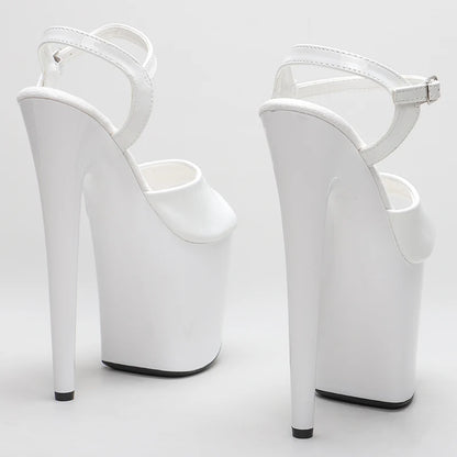 20cm/8inch Shinny White style high heel sandals  y model shoes pole dance shoes