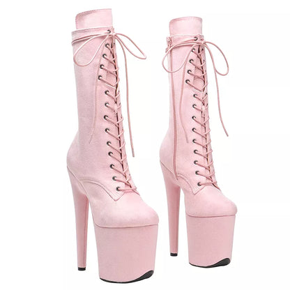 20CM/8Inch   suede  upper  fashion  High Heels Pole Dance boot