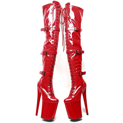 23CM/9inches Shiny PU Patent  upper y boots  Fashion trend    High Heels Platform Pole Dance shoes