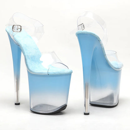 20cm/8inches PVC upper high heel sandals  y model shoes pole dance shoes