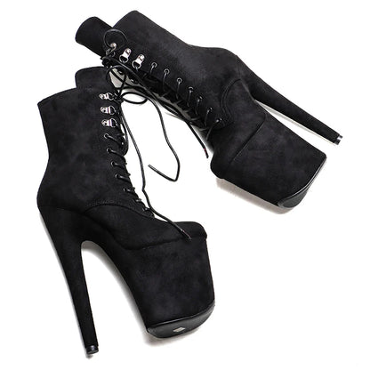 20CM/8inch  Pole dancing shoes High Heel platform Boots with suede materials cover heels Pole Dancing boot