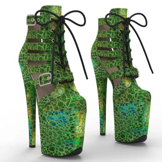 20CM/8inches holography PU Upper  Fashion Trend Platform Ankle Boot Pole Dance Boot