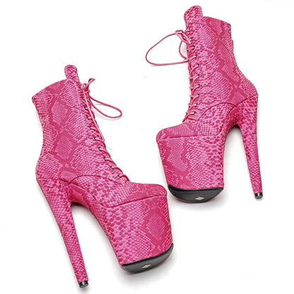 20CM/8Inch Snake Upper  Platform disco party High Heels Shoes Pole Dance boot