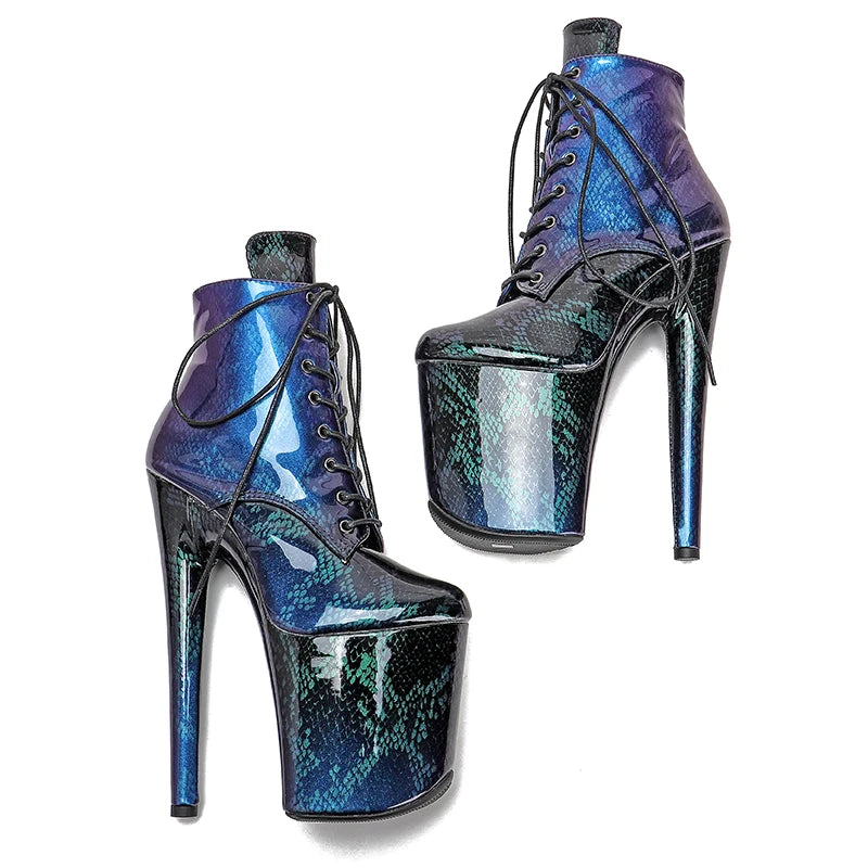 20CM/8Inch PU upper  Platform boots  party High Heels  Pole Dance shoes