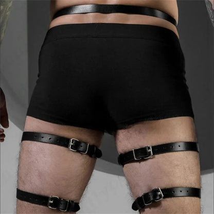 Leg Belt Men Harness Belts Gay Body  Lingerie Gay Clothing for Gay  Rave PU Leather  Club Lingerie for Gay Men