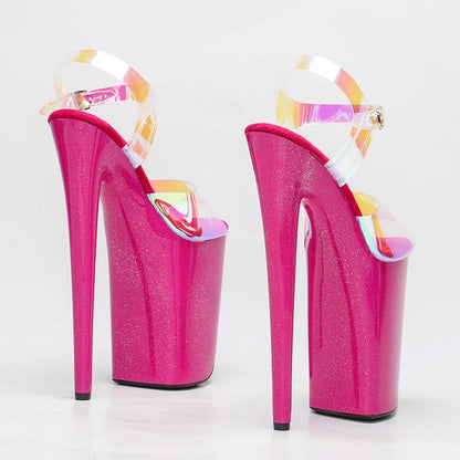 23 CM/9inches holographic Upper  Platform Shoes y Dance ShoesHigh Heels Sandals Pole Dance shoes