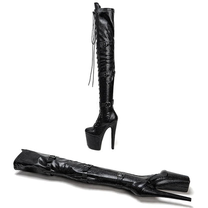 20CM/8Inch PU upper  Platform disco party High Heels Shoes Pole Dance boot