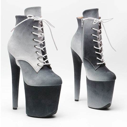 20CM/8inches Suede Gradient color Pole dancing shoes High Heel platform Boots  Pole Dance hight boot