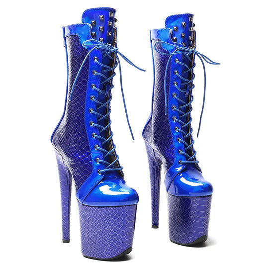 20CM/8Inch Mixed color Upper Color  Platform   party High Heels Shoes Pole Dance boots