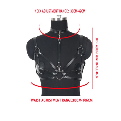 Leather Bra  Women Body Harness Gothic Clothes Female Lingerie Belt Rave Festival Corset Punk Garter Accessories