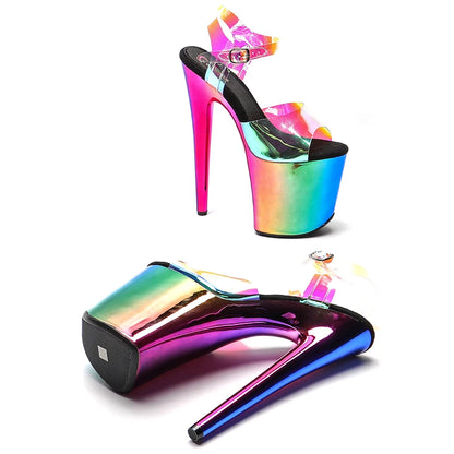 20cm/ 8inches TPU upper  fashion y  platform high heel   sandals  pole dance shoes