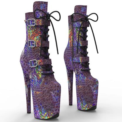 20CM/8inches PU  Upper  colorful   color platform Pole dance shoes High Heels Pole Dance boot