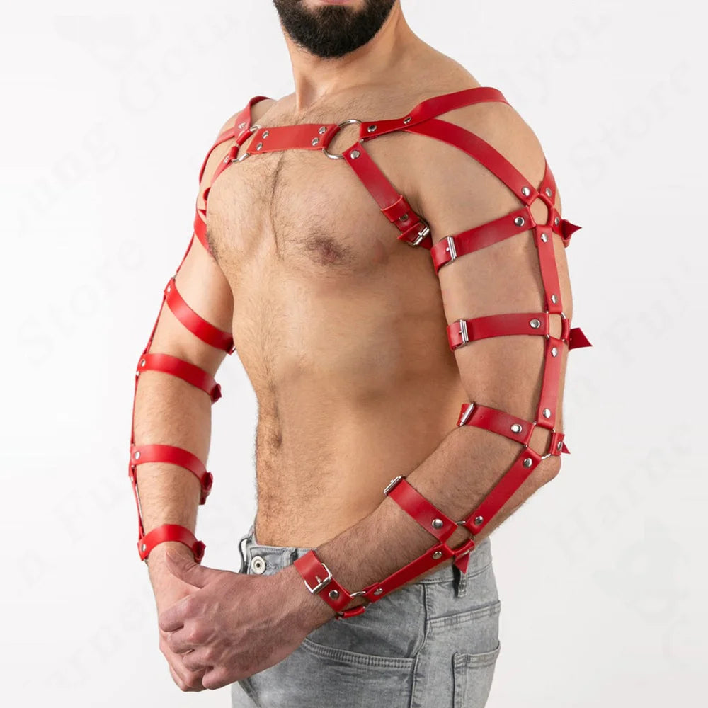 Lingerie For Men Leather Harness Adjustable  Gay Clothing y Body Chest Belt Male Straps Shoulder Punk Rave Costum