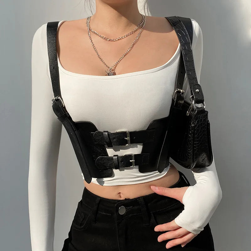 Y2k Jeans Functional Punk Style Strap Belt Women's Casual Belt Tank Top JK Shirt Strap Decoration Waist Cover Accessories