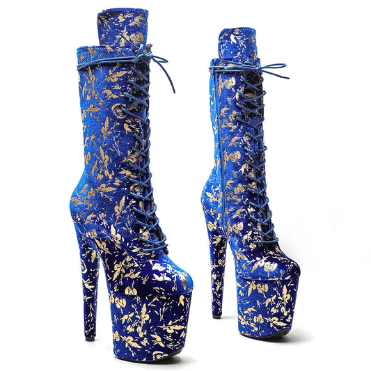 20CM/8Inch Women's Platform Boot disco party High Heels Shoes Pole Dance boot Models show off boots 4B