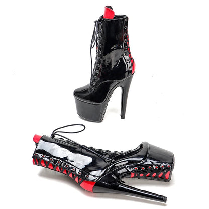 Newest 17CM/7inches Pole dance boot with denim High Heel platform Boots closed toe  Pole Dance boot
