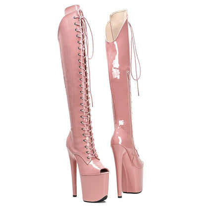 20CM/8Inch Patent Upper  Platform disco party High Heels Shoes Pole Dance boot