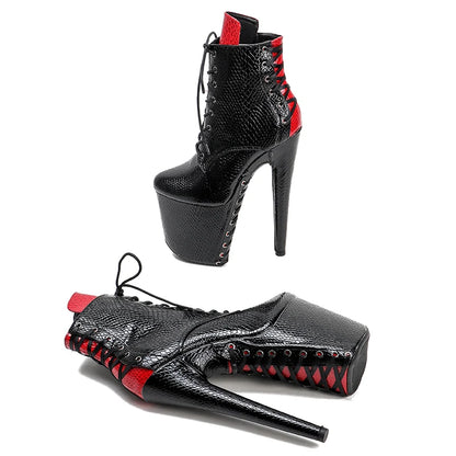 20cm/8inches PU upper  Fashion High Heel platform   Pole Dancing boots