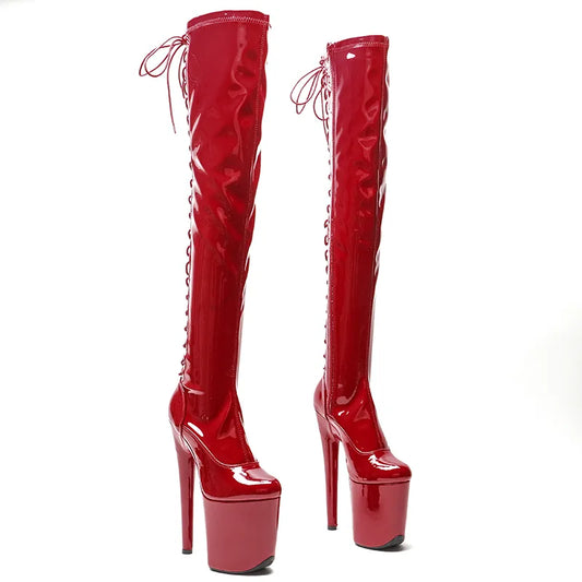 20CM/8inches platform Boots  Knee High Boots For Women  Chunky Platform High Boots Party Shoes Ladies 5B