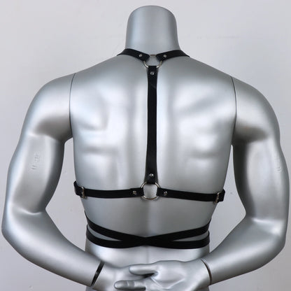 Men's Harness Leather Gay Men Chest Harness  Black Leather Men Accessories Upper  Body Men Harness
