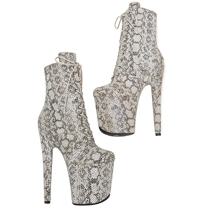 20CM/8Inch Genuine Leather Women's Platform disco party High Heels  Pole Dance boot
