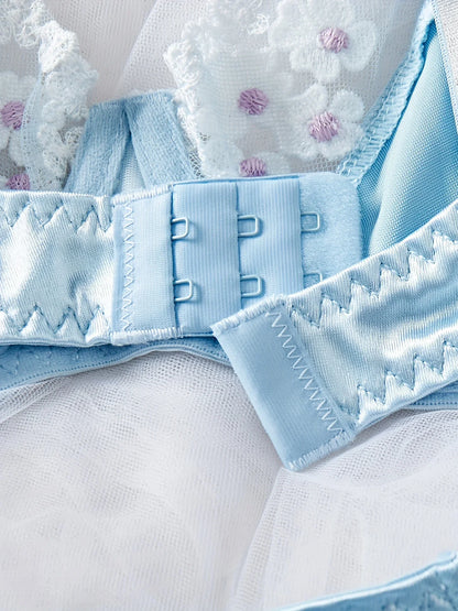 Ellolace Fairy Lingerie Seamless Slip Underwear Silk Exotic Sets Lace Embroidery Matching Outfits Fancy Onlyfans Bra Sets
