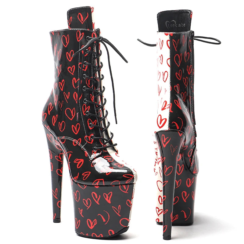Newest 20CM/8CM  PU upper  Two color Mix color   Pole dancing shoes High Heel platform Boots  Pole Dancing boot