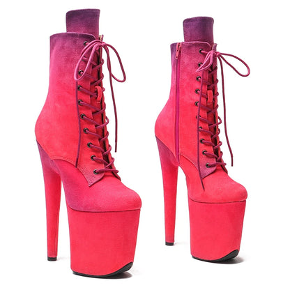 20CM/8inches Gradual change of color y boot  Stripper Shoes Women Pole Dance Models Catwalk Show High Heels 3B