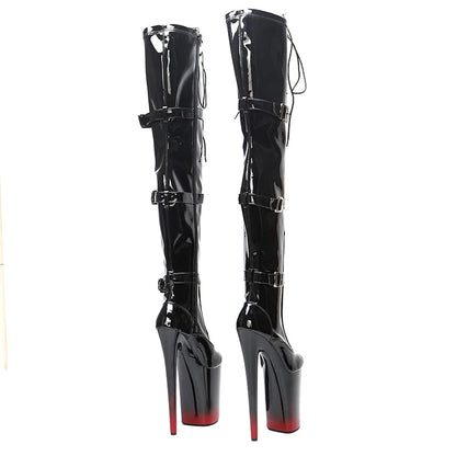 23CM/9inches patern leather Women New Design y Extreme High Heel   Lap Dancing Stripper Shoes Platform boot 5K