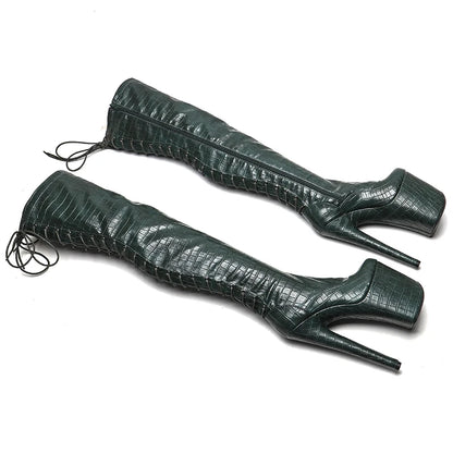 20CM/8inches  PU Upper Trend fashion High Heel platform Boots Pole Dance boots
