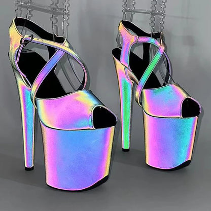 20cm/8inch high heel sandals  y model shoes pole dance shoes Women platform heel sandals 1B
