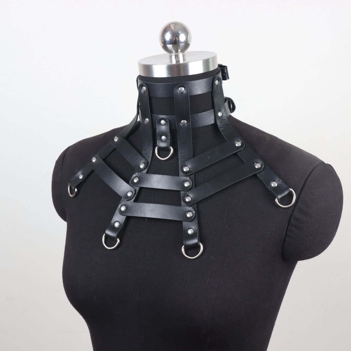 Sexy Punk Rave Chokers Necklace PU Leather Harness  Cosplay Goth Round Collar For Women   Goth Accessories