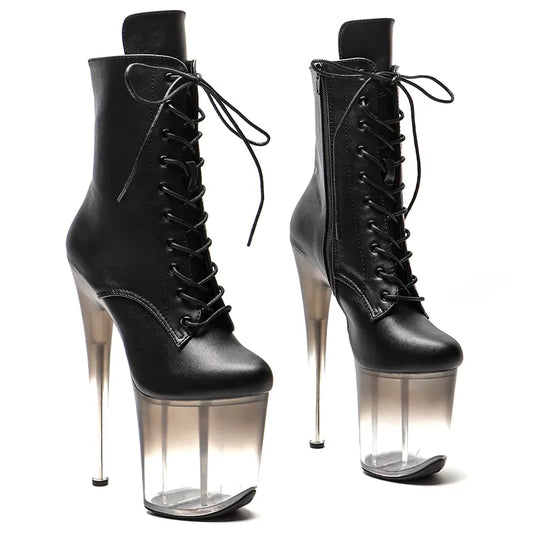 20cm/8inches  gradient color waterproof table y  Stripper Shoes Models Catwalk Show boot  High Heels 3L