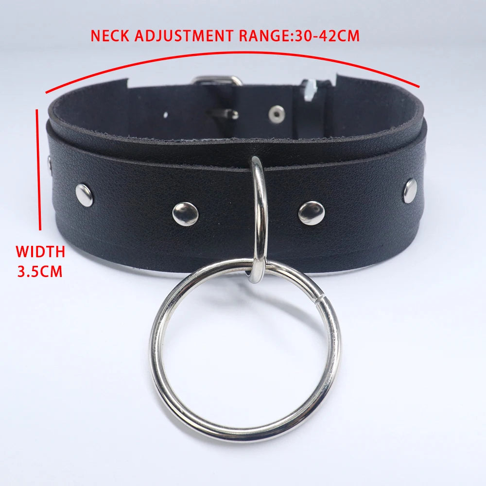 Sexy Harajuku PU  Leather Choker Chain Pendant Necklaces Women Men Punk Neck Gothic Black Necklace Cool Collar Cosplay