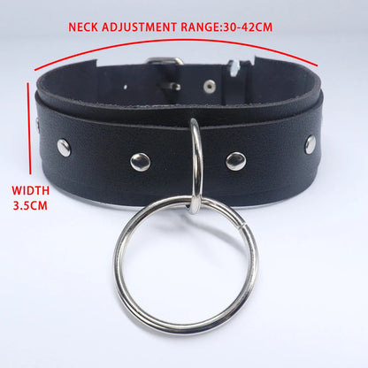 Sexy Harajuku PU  Leather Choker Chain Pendant Necklaces Women Men Punk Neck Gothic Black Necklace Cool Collar Cosplay