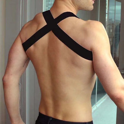 3 Colours Man Harness with Chain  PU  Leather Men Lingerie Body Harness Men Male  Harness Chest  Top