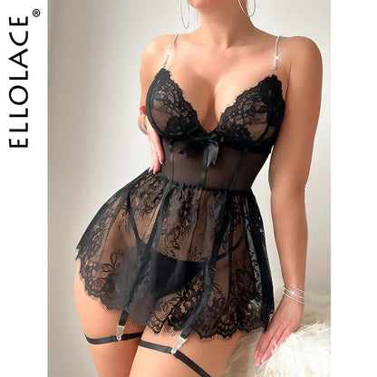 Ellolace Fetish Sleepwear Dress Sexy Fantasy Clothing Erotic Costume 18 See Through Costumes Call Of The Night Sissy Sex Doll