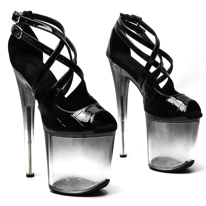 20cm/8inches PU upper high heel sandals  y model shoes pole dance shoes