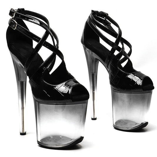20cm/8inches PU upper high heel sandals  y model shoes pole dance shoes