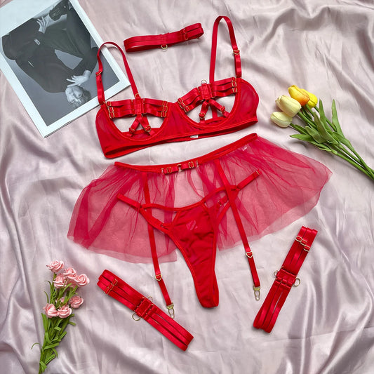 Lencería íntima y caliente ahueca hacia fuera la ropa interior femenina fantasía Langerie Body G-String tangas disfraces 