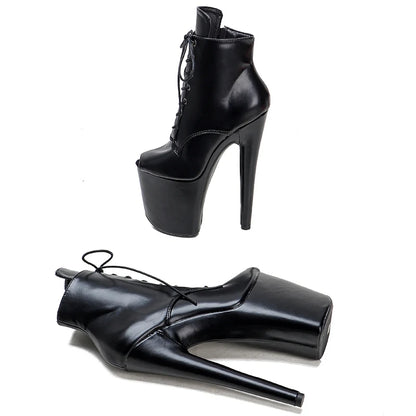 20CM/8inches ankle boots open toe  fashion for  lady party  High Heel platform boots Pole Dance boot 2B