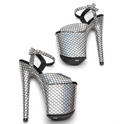 New  materials covered heels Women's Platform Sandals Pole Dancing Shoes 8 Inch High Heels Shoes ladies shoes